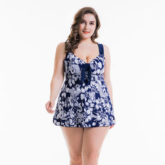 Beach One-Piece Dress Style Cinched Waist Swimsuit