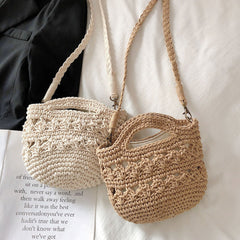 Retro Crochet Crossbody Bucket Bag