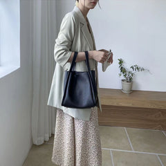 Ultra Soft Leather Bucket Bag