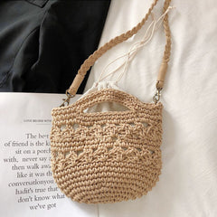 Retro Crochet Crossbody Bucket Bag