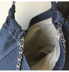 Retro Chain Strap Denim Tote