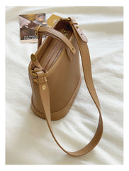 Chic Leather Bucket Bag