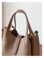 Chic Leather Bucket Bag