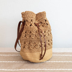 Summer Straw Bucket Bag Shoulder Bag