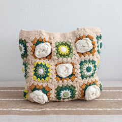 Handmade Granny Square Shoulder Tote Bag