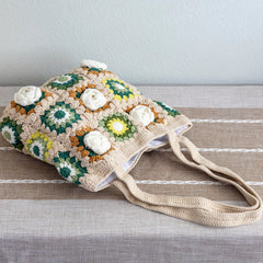 Handmade Granny Square Shoulder Tote Bag