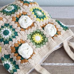 Handmade Granny Square Shoulder Tote Bag