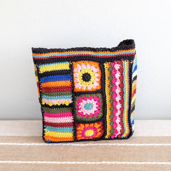 Handmade Crochet Granny Square Patchwork Shoulder Bag