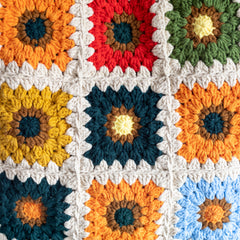 Handmade Granny Square Shoulder Tote Bag