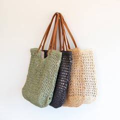 Lightweight Straw Woven Square Tote Bag
