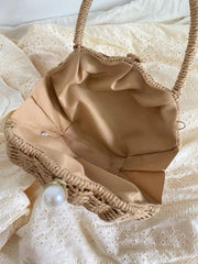 Summer Straw Shell Shape Shoulder Purse