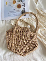Summer Straw Shell Shape Shoulder Purse