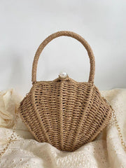 Summer Straw Shell Shape Shoulder Purse