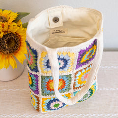Handmade Granny Square Shoulder Tote Bag