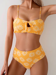 Traje de baño con estampado de girasoles