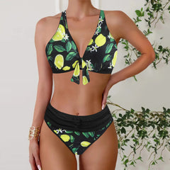 Triangle Rainbow Stripe Bikini Two-Piece Swimsuit