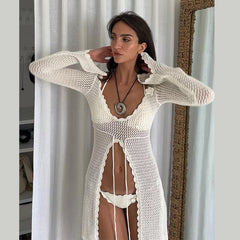 Knitted Swimsuit Smock Sun-Protective Clothing