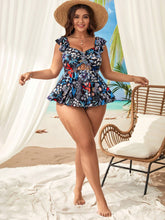 Two-Piece Printed Large-Sized Swimsuit