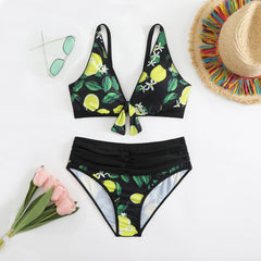 Triangle Rainbow Stripe Bikini Two-Piece Swimsuit