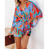 Make A Statement Boho Print Long Sleeve Romper