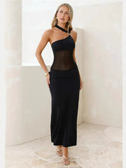 Irregular Shoulder-Line Backless Dress