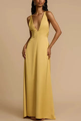 V-Neck Satin Dress
