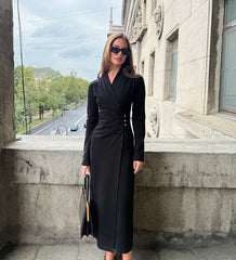 V-Neck Cinched Waist Dress