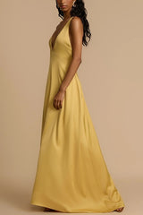 V-Neck Satin Dress