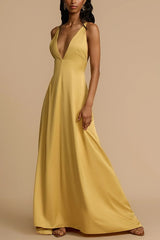 V-Neck Satin Dress