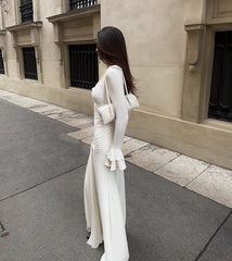 Lace Patchwork Slimming Long Dress