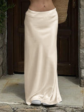 Solid-Colored Long Skirt, Half Skirt