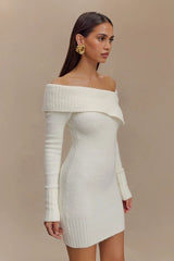 One-Shoulder Knitted Dress