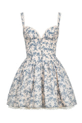 V-Neck Printed Halter Dress