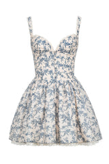 V-Neck Printed Halter Dress