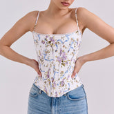 Printed Fishbone Halter Top