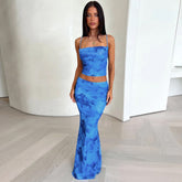 Short Vest And Mid-Thigh Skirt Set