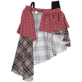 Cross-Belted Striped Skirt With Belt