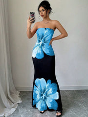 Strapless Figure-Hugging Long Dress