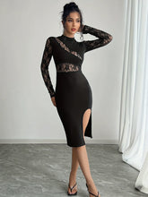 Lace Slit Tight Dress
