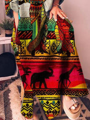 Vestido informal estampado con cuello redondo y estampado gráfico