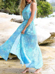 Vestidos largos con cuello halter estampados