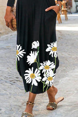 Vestido de manga larga con estampado floral y cremallera