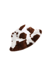 Sombrero de pescador con estampado de vaca afelpada