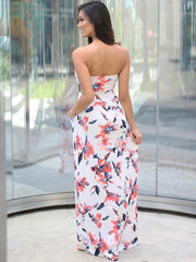 Hermosos vestidos bohemios con hombros descubiertos y estampados florales