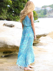 Vestidos largos con cuello halter estampados