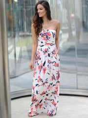 Hermosos vestidos bohemios con hombros descubiertos y estampados florales