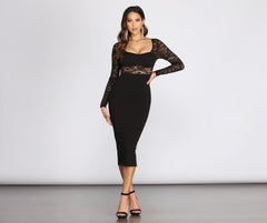 Muriel Illusion Lace Crepe Dresses