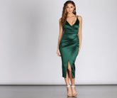 Amanda Wrap Satin Dresses