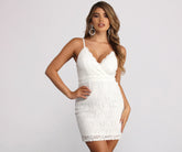 Cameron Formal Glitter and Lace Mini Dresses
