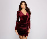 Char Formal Velvet Glitter Mini Dresses